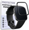 REY Protector de Pantalla Curvo para Fitbit Versa 2, Negro, 3D / 4D / 5D, Anti Roturas
