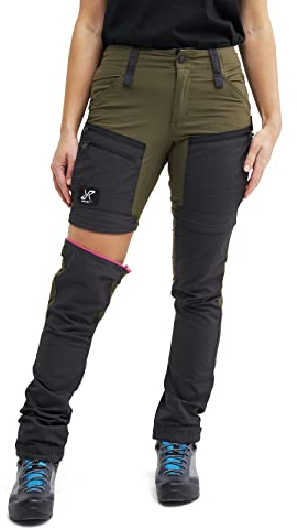 RevolutionRace Damen RVRC GP Pro Zip Off Pants, strapazierfähige, belüftete und wandelbare Hose für alle Outdoor-Aktivitäten, Dark Olive, XXL