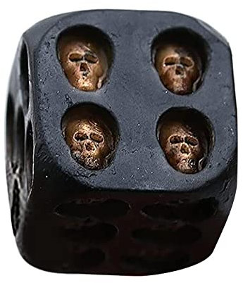 A/R Dadi Osso Teschio - Dadi da Gioco Neri Decorativi con Faccia Scheletro - Dadi a cubo da 0,79 Pollici Dadi di Halloween Dadi Scheletro, Set di Dadi Scheletro Vintage a 6 Lati per Bar