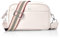 Aucuu Echtes Leder Crossbody Bag, Damen Umhängetasche Mit Breitem Gurt - Ausgewähltes Rindsleder der Ersten Schicht, 3 Stück Schultergurten, Weiß
