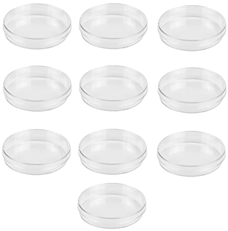 10 Pcs Plastic Petri Dish, Sterile Bacterial Culture Dish, Laboratory Plant Cell Tissue Petri Dish Accessories for Lab Supplies, School Science Equipment (Plastic-70mm-10Pcs)