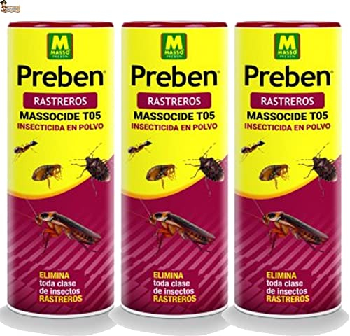 BricoLoco.com Insecticida granulado en Polvo Insectos Rastreros. ¡¡¡ 750 Gramos !!! (3X250 grs.) Suelo Exterior e Interior. Hormigas, cucarachas, pulgas, chinches, garrapatas, piojos. (0.75)