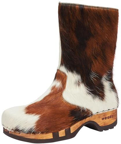 Woody Damen Rose Halblange Stiefel, Natur Fell, 39 EU