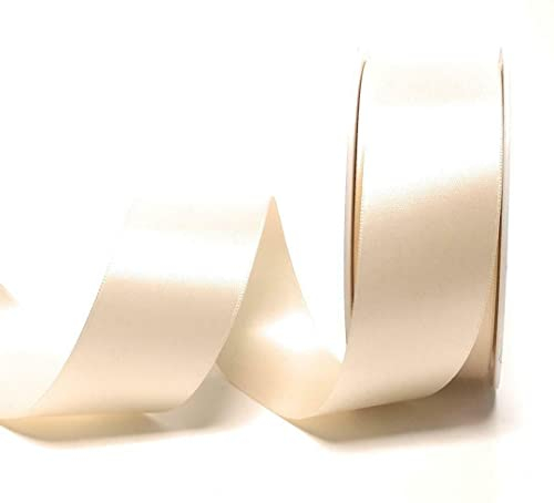 s.dekoda Satinband 25m x 40mm Creme - Elfenbein Schleifenband Dekoband Satin