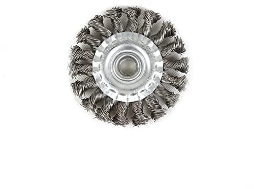 TopHomer Twist Wire Wheel Brush, Flat Knotted Steel Wire Angle Grinder Accessory for Cleaning, Polishing and Sanding (100mm x 16mm)