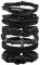 MILAKOO geflochten lederarmband herren Lavastein kreuzarmband Personalisierung Gravur schwarz