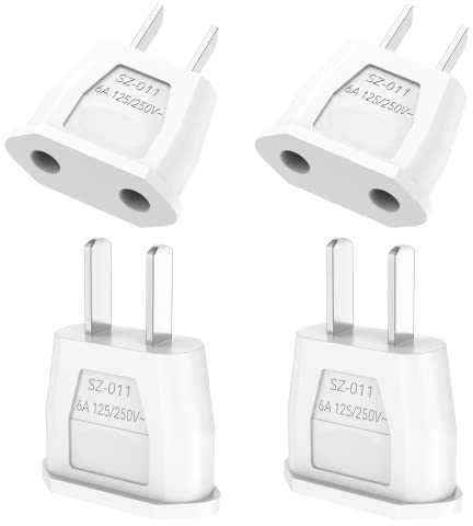 VIEVRE 4 Stück US Adapter,Reiseadapter USA,Adapter Japan,EU to US Adapter,Steckeradapter USA Deutschland,Deutschland auf US/China/Japan/Kanada/Mexiko Universaladapter für Geräte mit USA-Netzteil