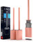 SLAH Toilet Brush Set Bathroom Silicone Toilet Brushes and Holders with Long Non-Slip Plastic Handle and Gentle Pliable Bristles Along Dripless Base silicone toilet brush (Pink)
