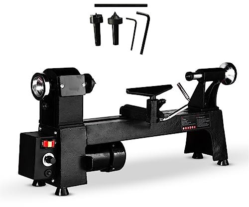 Tour À Bois Miniature Multifonctionnel 250/750W, Tour À Métaux 24.8/30IN, Vitesse De Broche 750~3200 Tr/min/650~3800 Tr/min Machine CNC For Le Travail Du Bois (Size : 24.8in)