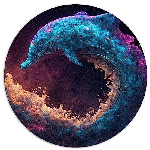 1000-teiliges Puzzle für Erwachsene, Geistertier, Delfin, kreative runde Puzzles für Erwachsene und Kinder ab 12 Jahren, Papppuzzles, Puzzles für Erwachsene, Lernspiel, Herausforderungsspielzeug,
