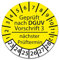 Prüfplakette DGUV V3 Nächster Prüftermin E-Check Elektro - 2023-2028 - Wasserfest/UV-Schutz - 30mm Plakette für Tritte Leitern Feuerlöscher Maschinen (DGUV V3 - Gelb, 250 Stk.)