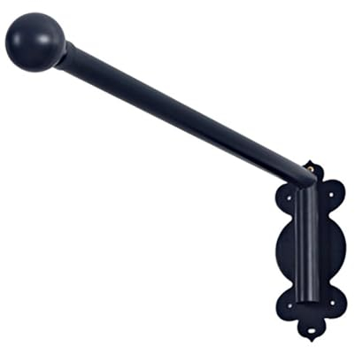 RSBFER Vorhangstange mit Schwenkarm, 180° schwenkbarer Fenstervorhang-Präsentationsständer für Seitenwände, Fenstervorhänge, Vorhangschiene für die Vordertür,Schwarz,50cm/20in