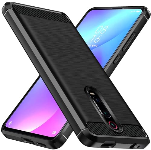 ivoler Silikon Hülle für Xiaomi Mi 9T / Xiaomi Mi 9T Pro, [Militärischer Schutz] Stoßfest Handyhülle, Dünne Weiche Flexible TPU Kratzfest Schutzhülle Anti-Fingerabdruck Case Cover, Schwarz