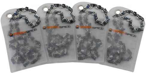 SÄGENSPEZI Set 4x Sägekette 3/8 1,5 mm 64 TG Längsschnitt Kettenkonfigurator Ersatzkette passend für fast alle Kettensägen-Modelle