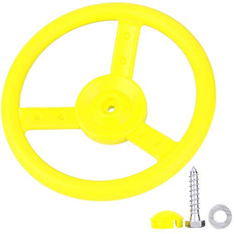 Kunststoff Outdoor Spielplatz Kleines Lenkrad Spielzeug Schaukel Set Zubehör (Gelb)