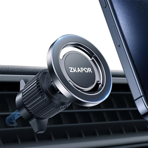 ZKAPOR Porta Cellulare Auto Magnetico, [20 x N52 Magneti] Supporto Telefono Auto Universale, Porta Telefono Auto per Presa d'Aria Compatibile con Phone 15 14 13 12 Pro Max Plus e Altri Smartphones