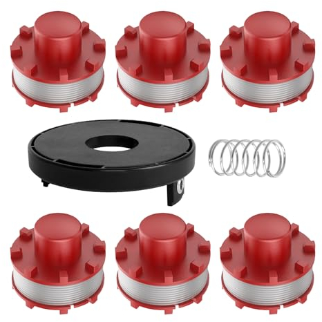 3405096 - Bobina de repuesto para Einhell GE-CT 36/30 LI E SOLO, AGILLO 36/255 BL, AGILLO 18/200, carrete de repuesto de desbrozadora de 2 mm y 27 pies con resorte y cubierta TLE-01-1 (8 piezas)