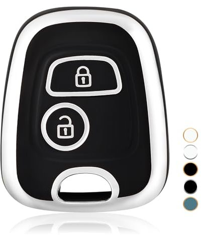OFF WE GO Autoschlüssel Hülle Schlüsselhülle Cover für Ford Peugeot 106 107 206 207 208 407 Citroen C1 C2 C3 C4 C5 Xsara Picasso Saxo Toyota Aygo Schlüsselcover Schlüssel Schutz Gehäuse,Schwarz Silber