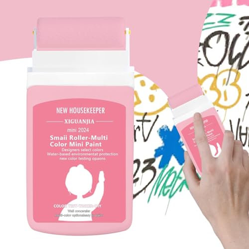 Qaestuan Vernice per Ritocchi Interni, Vernice per Riparazioni Murali con Rullo, Pasta per la Riparazione Della Parete, Senza Carteggiare, per Riparazioni Murali Macchie Graffiti Crepe (Rosa)