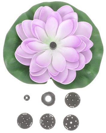 NULYLU Fontaine Solaire Flottante Forme Lotus pour Aménagement Paysager Jardin Bassin Piscine Décoration Extérieure