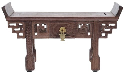 ABOOFAN Buddha-Statuenständer Lotus Teelichthalter Blumentopf Basis Chinesischer antiker Ausstellungsständer Heimdekorationsornamente links Vase Blumenständer Teekannenbasis hölzern Coffee