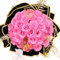 DIY Glitter Roses Bouquet 36 Pack - Artificial Shiny Flowers Bouquet Fake Eternal Floral with Stems Flower Wrapping Paper 3D Butterflies Crowns for Anniversary Valentine's Day Birthday -Hot Pink Rose