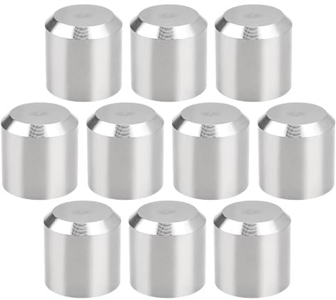 SG Store 10pcs Trim Hand Railing End Caps 304 Stainless Steel Round Handrail End Caps Replacement Part OD 15mm ID 12mm Length 15mm Hand Rail End Cover