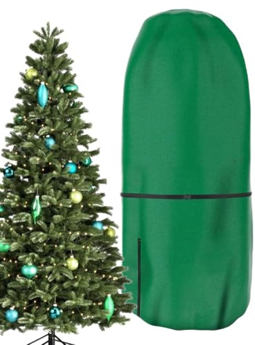 Weihnachtsbaum-Aufbewahrungstasche, aufrechte Weihnachtsbaum-Aufbewahrungstasche, künstliche Baumabdeckung aus Oxford-Stoff mit Reißverschluss und Kordelzug, wasserdichte Weihnachtsbaum-Aufbewahrung