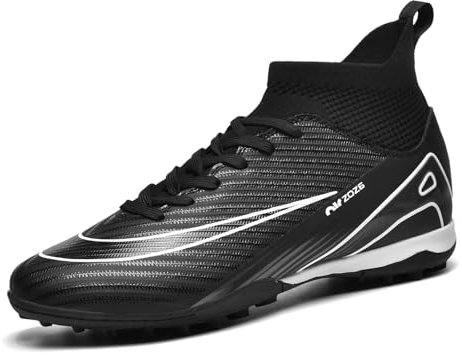 BLBK Crampon Foot Homme pour Homme - Unisexe - pour l'extérieur et Les Jeunes - Gazon synthétique - Entraînement en Plein air - Chaussures de Football Professionnelles, Noir Tfs, 38 EU