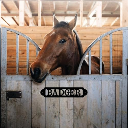 Custom Metal Horse Stall Sign,Horse Stall Name Plate Personalized,Equestrian,Riding,Barn Decor,Ranch Decor,Personalized Barn Sign,Stable Door Sign,Personalised Gift for Horse Lover (Blue)