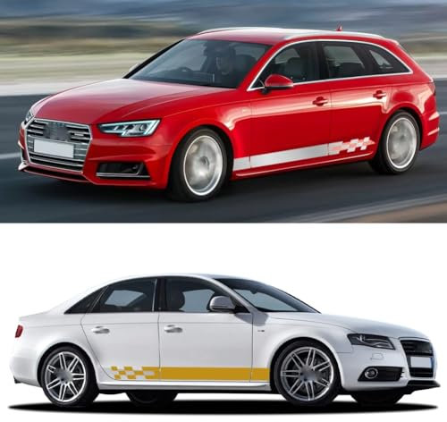 Auto Vinyl Aufkleber Tür Seitenschweller Aufkleber Racing Streifen Auto Zubehör, für Audi A4 B8 B9 B6 B7 8W 8K 8E Avant Quattro Allroad