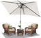Daromigo Sombrilla rectangular 210 x 140 / 300 x 200 cm con manivela | Sombrilla parasol UV50+, plegable 30°, sombrilla de jardín, sombrilla para terraza, impermeable, para jardín, sin soporte, Beige