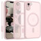 YUANDMI Cover Magnetica per iPhone XR Compatibile con MagSafe, Custodia Per iPhone XR Traslucida Opaca Case Ultra-Sottile Silicone Anti-Scivolo Resistente ai Graffi, Rosa