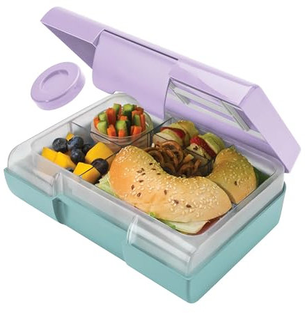 Smash Kids Bento Bite Lunch Box Pixie Dust, Plastic, Mint/Purple, Mint/Purple