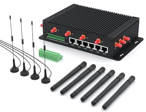 Pandapi Router industriale ER5000 5G WiFi6, 1LAN+5WAN+1RS485+1DI+1DO, Wi-Fi dual-band6, accesso remoto OpenVPN, standard industriali EMC -40 ~ 80 ℃ di lavoro