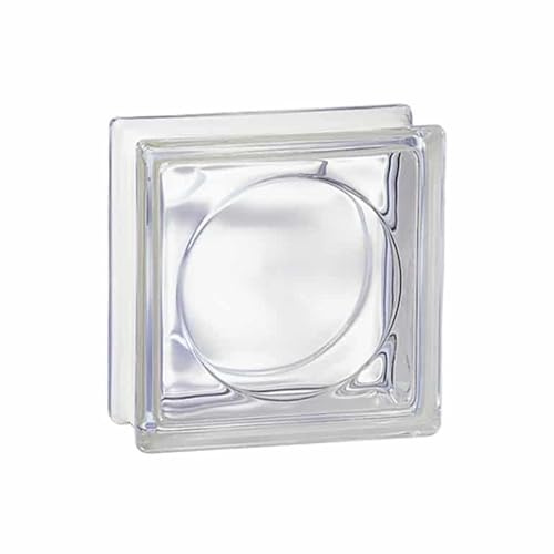 Brique de verre Pavés Ronde | Dimension 190x190x80 mm | Unité de vente : boîte de 5 pièces | PRODUCTION DÉCARBONISÉE