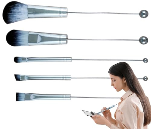 Make-Up-Pinsel Für Das Gesicht 5-teiliges Blending und Sculpting Tool | Perlen-Schminkpinsel Für Die Anwendung Von Foundation, Lidschatten, Concealer, Rouge Und Fixierpuder, Für Zuhause Und Reisen