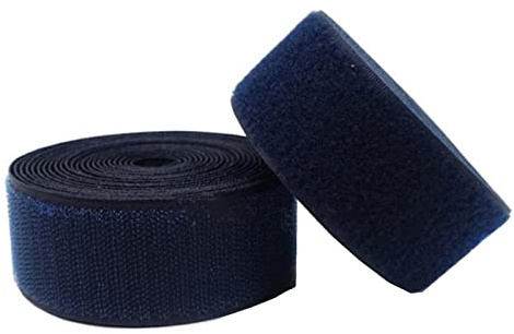 dfEDRd Aufnähbare Klettverschlussstreifen, 25 mm, Nähstoff-Nylon-Klebeband, Nicht klebend(Navy Blue,25MM x 25Yards)