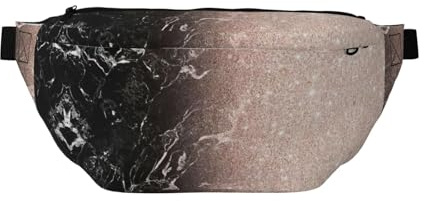 Grand sac banane de sport en plein air avec imprimé or rose marbré pour homme et femme, sac banane de voyage