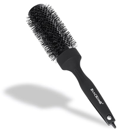 Blackomb Rundbürste & Lockenbürste, mit Keramik Turmalin Nano Silber Beschichtung, XXL 125mm Körper - Haarbürste & Stylingbürste für lange Haare, 43mm