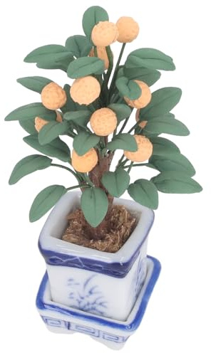 Picysa Arbres fruitiers miniatures 1:12 Maison de poupée Agrumes miniatures. Arbres fruitiers délicats et réalistes pour accessoires photo