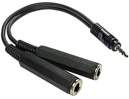 keepdrum YC006 Y-Adapter Klinkenkabel 2X Buchse 6,35mm - 1x Stecker 3,5mm Stereo