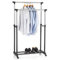 IDIMEX Garderobenwagen Grosso Kleiderständer Rollgarderobe Garderobenständer, mit Schuhablage, 2 Kleiderstangen, höhenverstellbar, Metallrohr verchromt, in schwarz