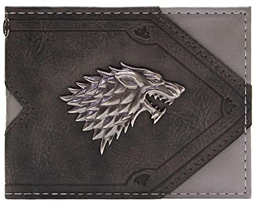 House Stark Game of Thrones Haus Stark Dire Wolf Portemonnaie Geldbörse Grau