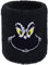 Lustiges Schweissband Smiley-Grinch Motiv Designer Schweißband Stickerei & Absorbierendes Frottee | Motor-Sport Wristband Rocker Geschenk Biker Armband 8x8cm