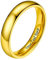 PROSTEEL Herren hochglanzpoliert Ring 18k vergoldet Größe 62 personalisiert Hochzeit Verlobung Bandring 4mm breit Partnerring Trauring Finger Ring Modeschmuck Accessoire für Geburtstag