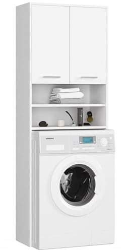 3E 3xE living.com Mobili per lavatrice con due armadi, due ripiani, d: A: 180 cm, l: 64 cm, p: 30 cm, colonna del bagno, scaffale per lava manuale