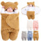 Tyuodna Pucksack Baby 0-3 Monate, Pucksack Baby 3-6 Monate,schlafsack Winter Baby,Weich Gefüttert wickeldecke Baby,Plüsch Warme Baby Pucksack Für Jungen Mädchen (Khaki, 0-3 Monate)