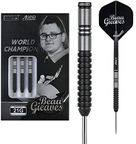 ONE80 Steel Dart Beau Greaves Beau n Arrow VHD Black Edition 90% Tungsten Steeltip Dart Steeldart (23 Gramm)