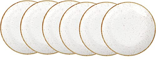 Tramontina - TRAMONTINA- Ensemble 6pcs Assiettes à dessert Rondes Porcelaine blanche Rustico 21cm - Élégance intemporelle, design rustique et champêtre. Parfaites pour toutes les occasions.